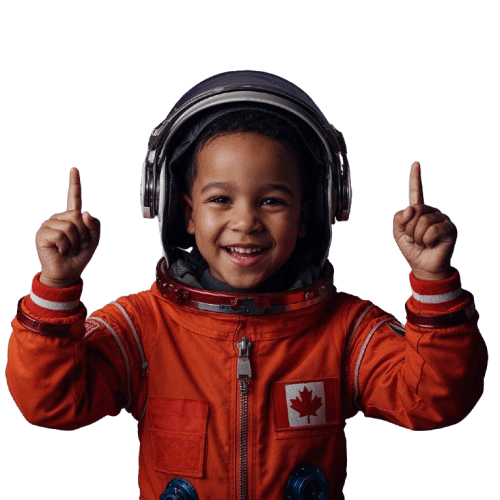 Astronaut celebrating a space-themed party